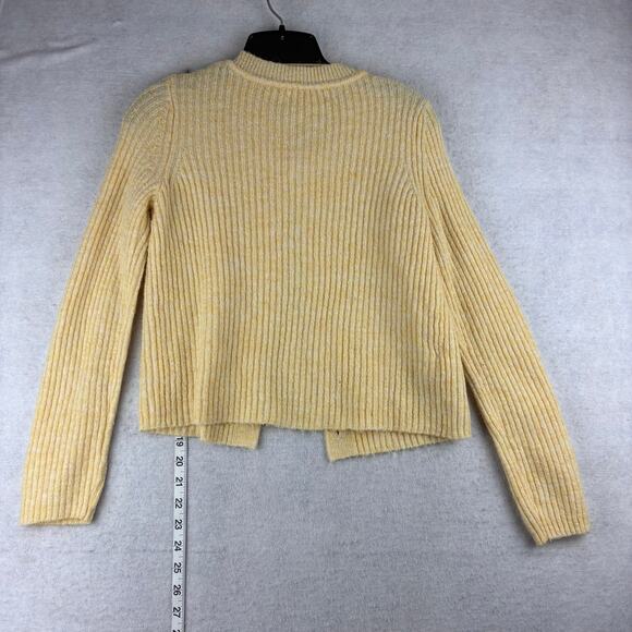 MNG Mango Yellow Button Up Cardigan Sweater Women XS 32" Bust Granny Alpaca Wool - Picture 8 of 9